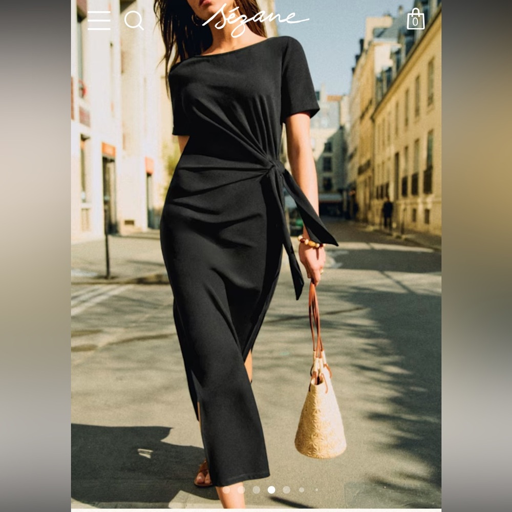 Sezane Black Maxi Dress